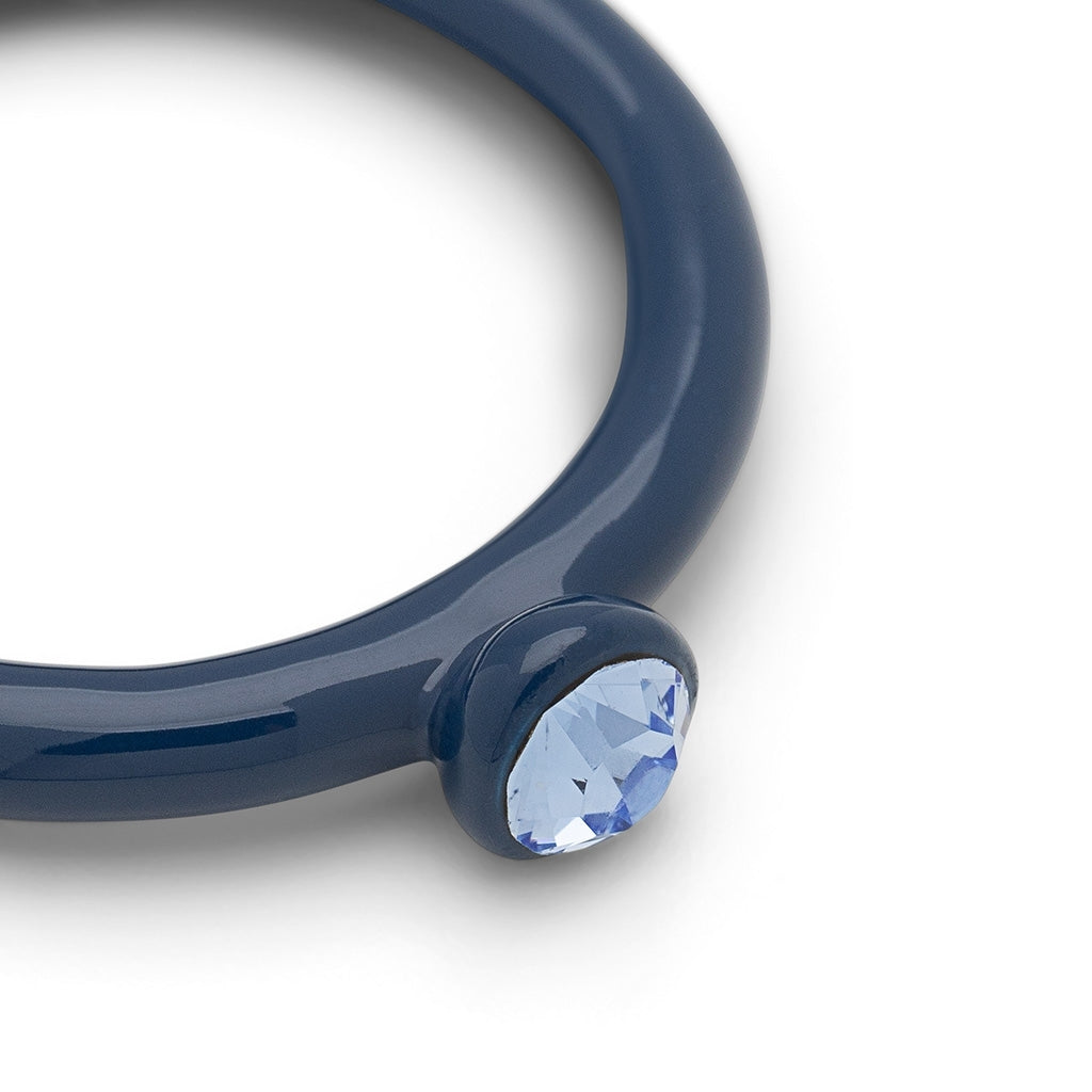 LULU Copenhagen Color Ring Crystal Rings Retro Dark Blue