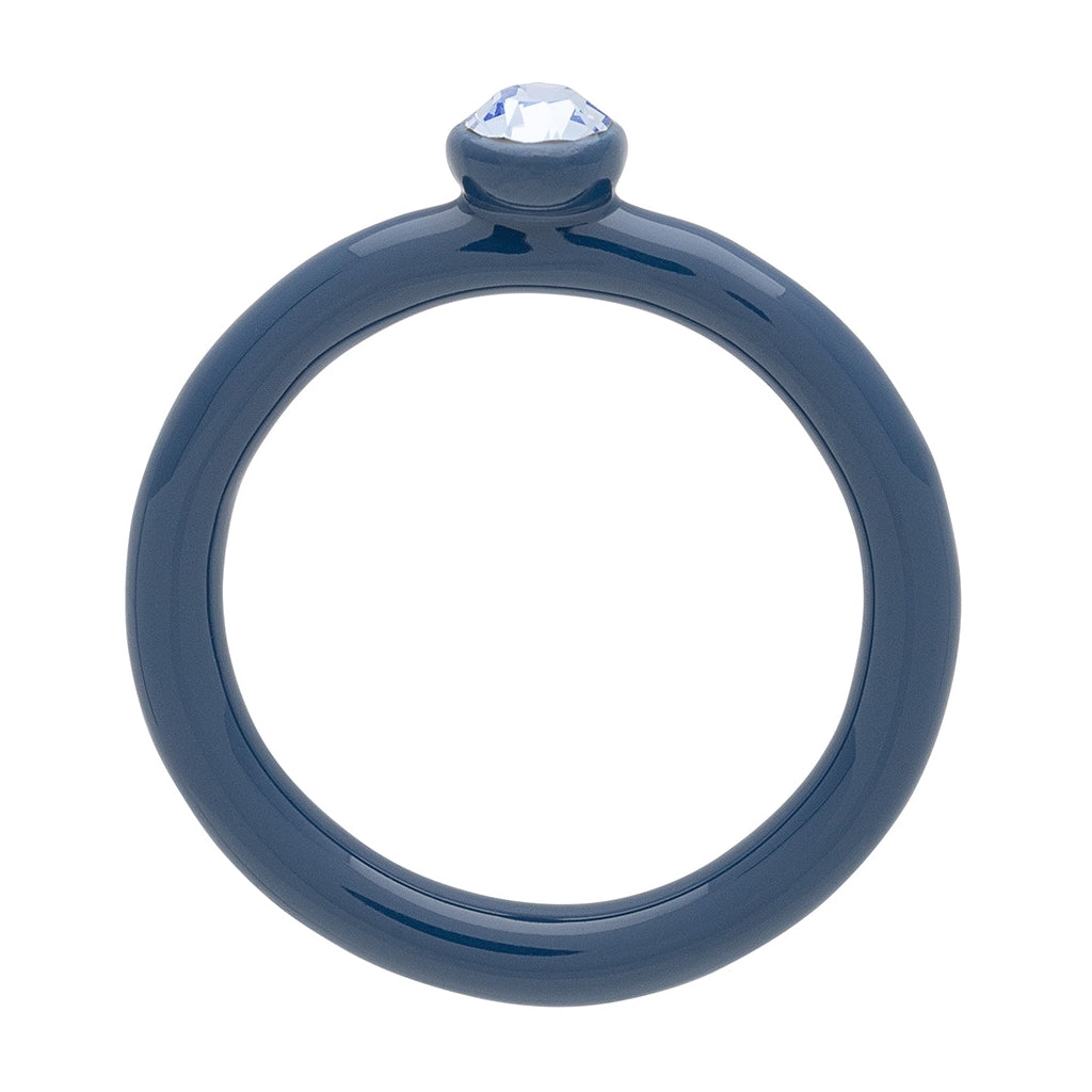 LULU Copenhagen Color Ring Crystal Rings Retro Dark Blue
