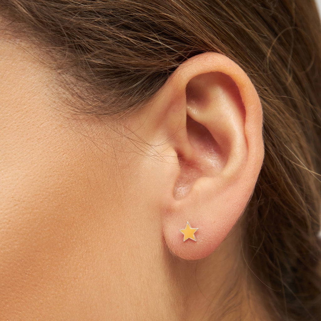 LULU Copenhagen Color Star Ohrring 1 stück silber Ear stud, 1 pcs Marigold