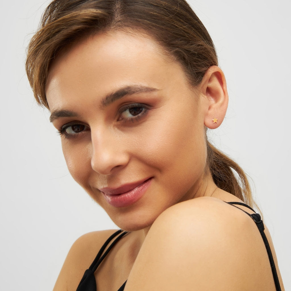 LULU Copenhagen Color Star Ohrring 1 stück silber Ear stud, 1 pcs Marigold