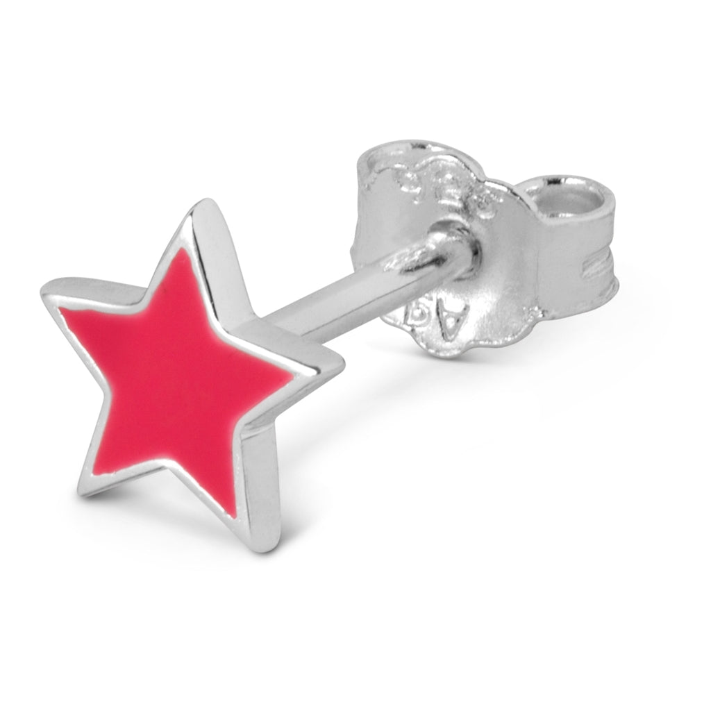 LULU Copenhagen Color Star Ohrring 1 stück silber Ear stud, 1 pcs Pink