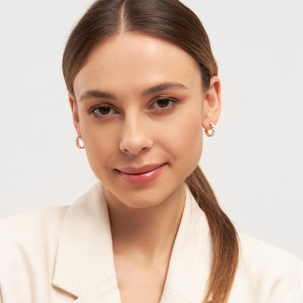 LULU Copenhagen Confetti Creolen Paar vergoldetes Hoops Hellrosa
