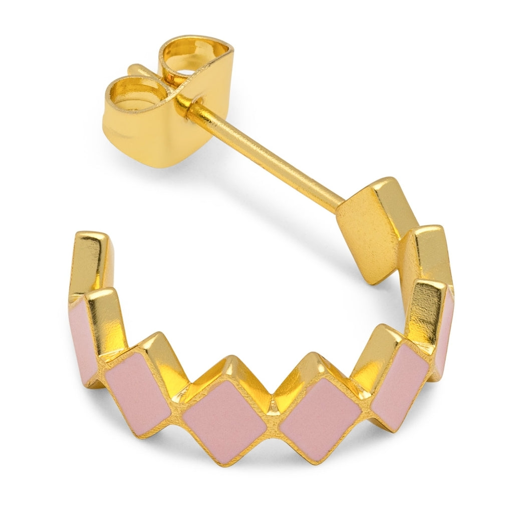 LULU Copenhagen Confetti Creolen Paar vergoldetes Hoops Hellrosa