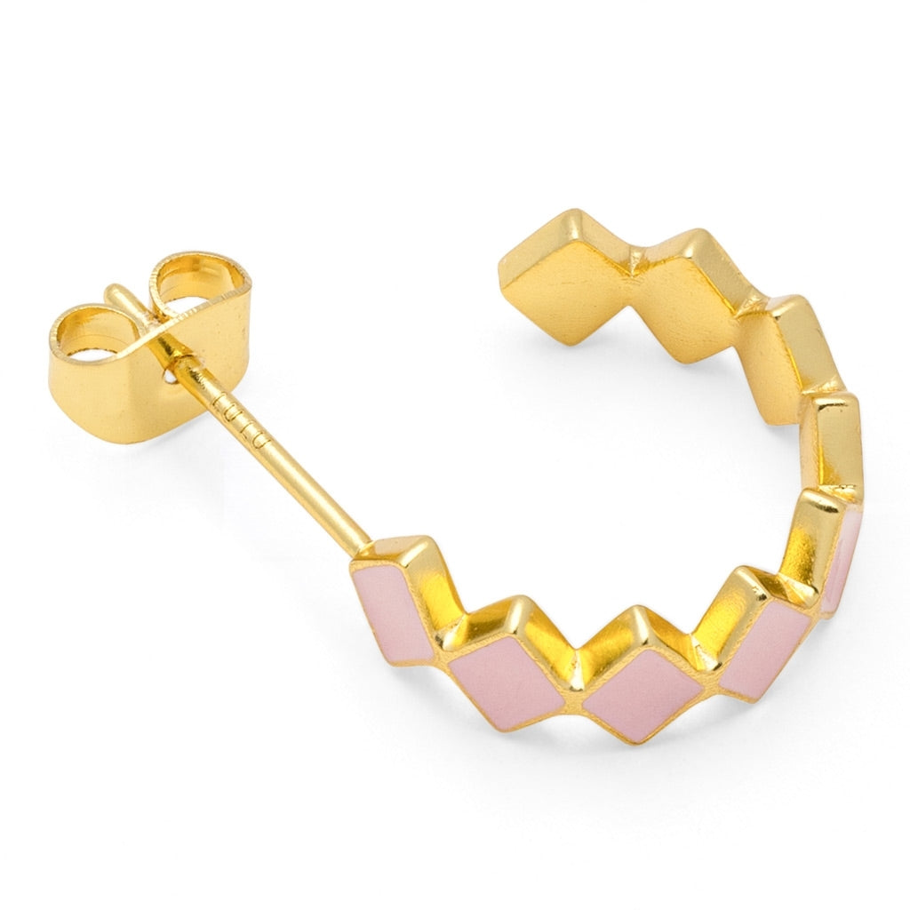 LULU Copenhagen Confetti Creolen Paar vergoldetes Hoops Hellrosa