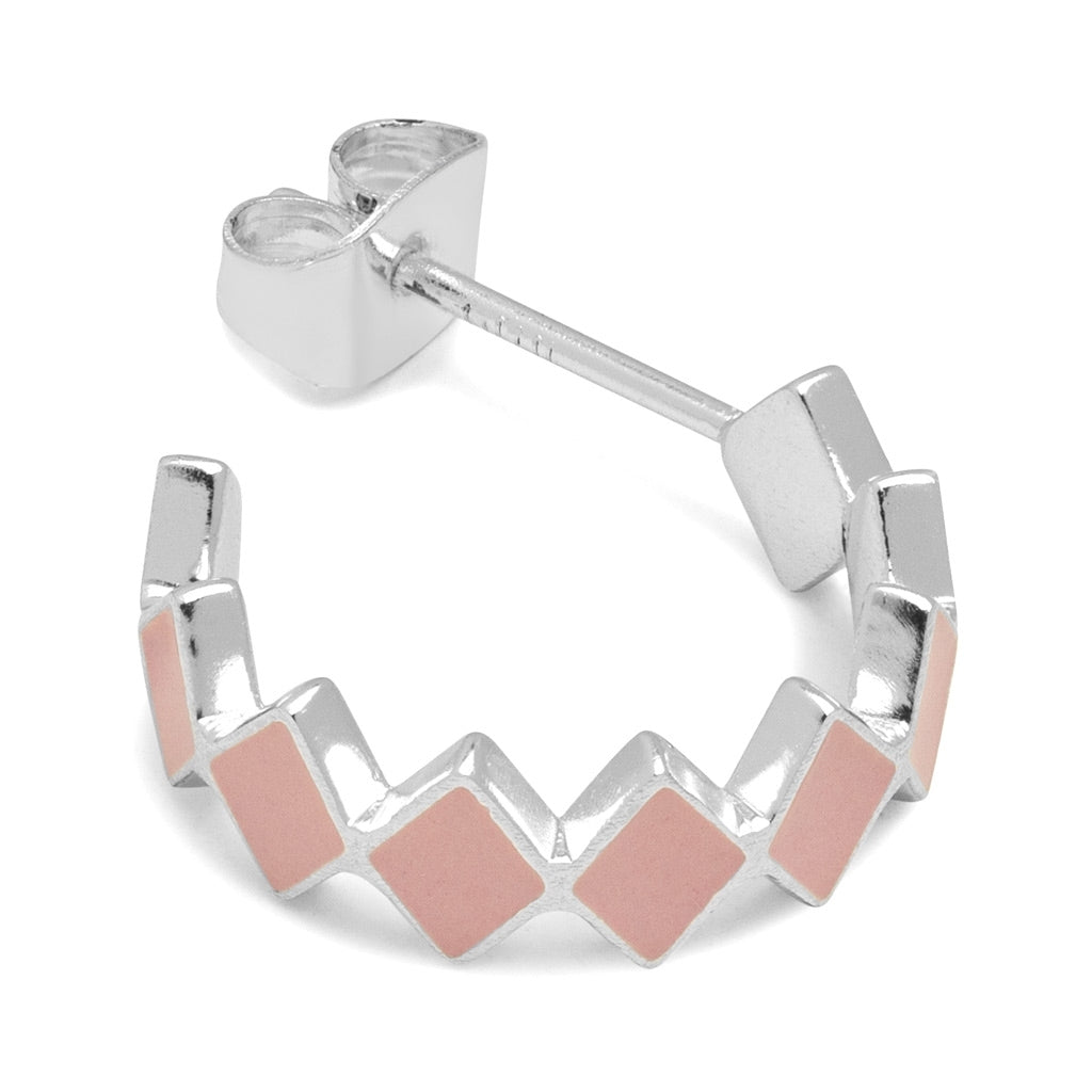 LULU Copenhagen Confetti Creolen Paar versilbert Hoops Hellrosa