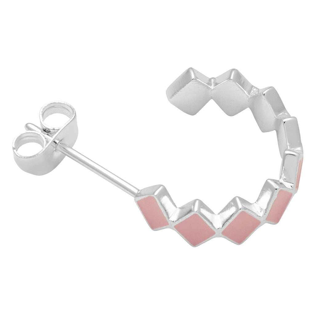 LULU Copenhagen Confetti Creolen Paar versilbert Hoops Hellrosa