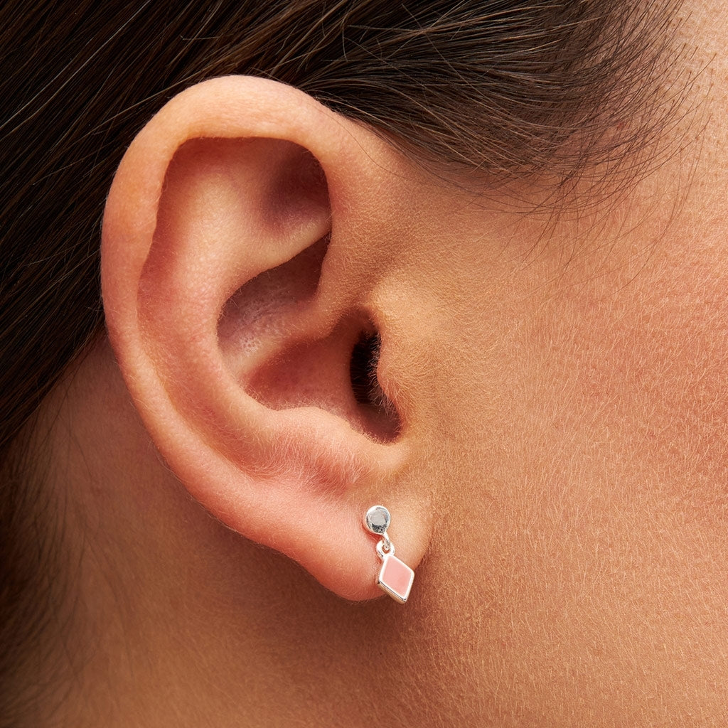 LULU Copenhagen Confetti Dangling Ohrring 1 stück versilbert Ear stud, 1 pcs Burnt Coral