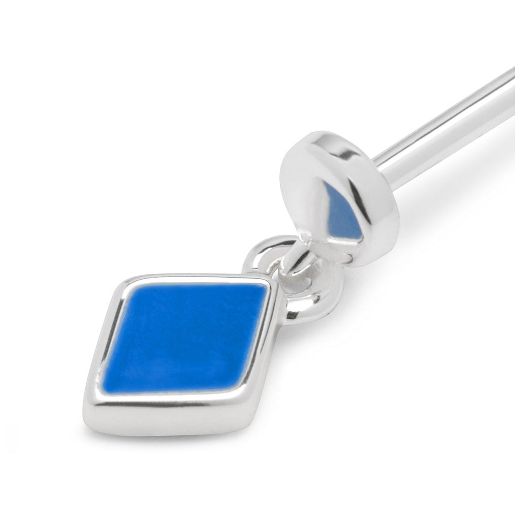 LULU Copenhagen Confetti Dangling Ohrring 1 stück versilbert Ear stud, 1 pcs Blue