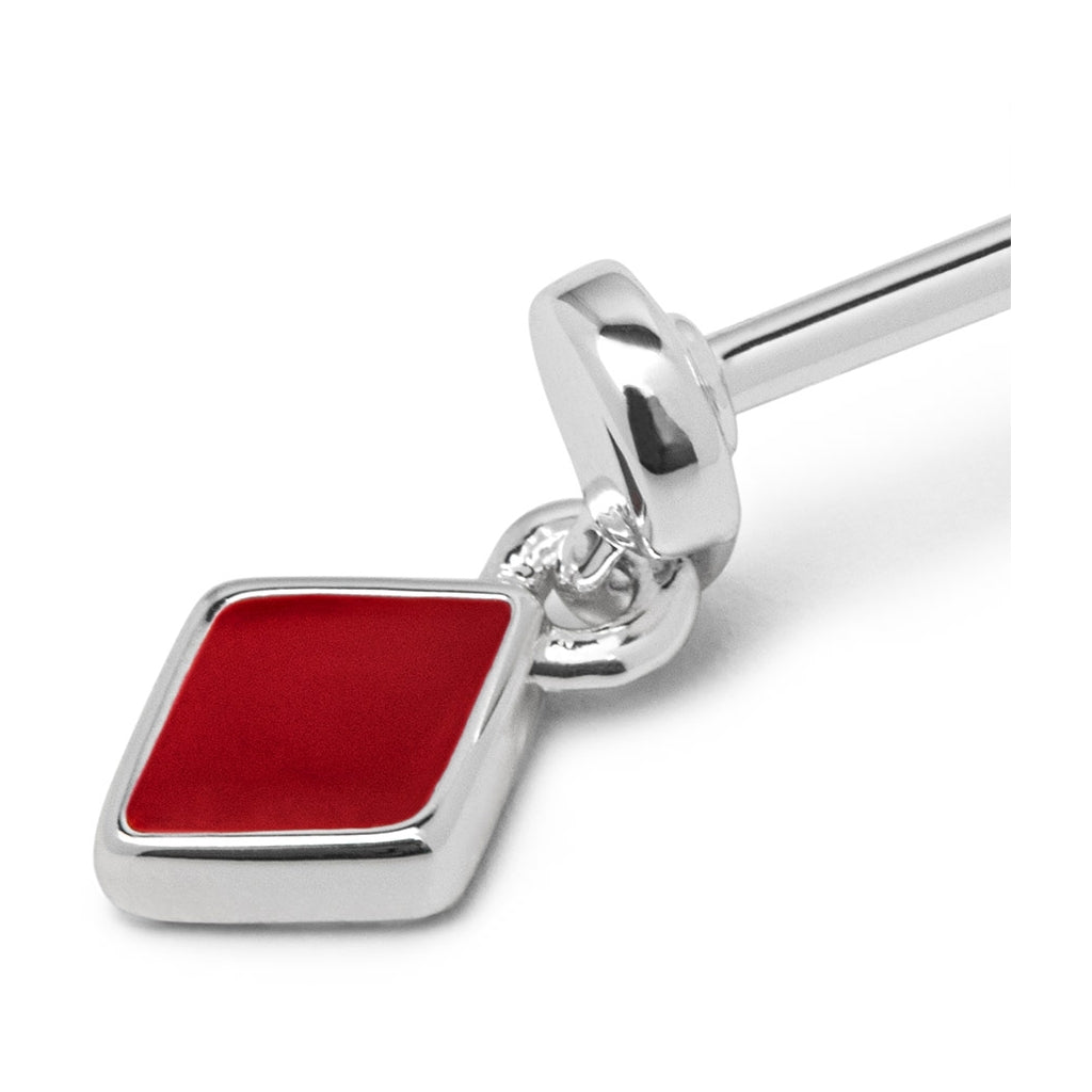 LULU Copenhagen Confetti Dangling Ohrring 1 stück versilbert Ear stud, 1 pcs Passion Red