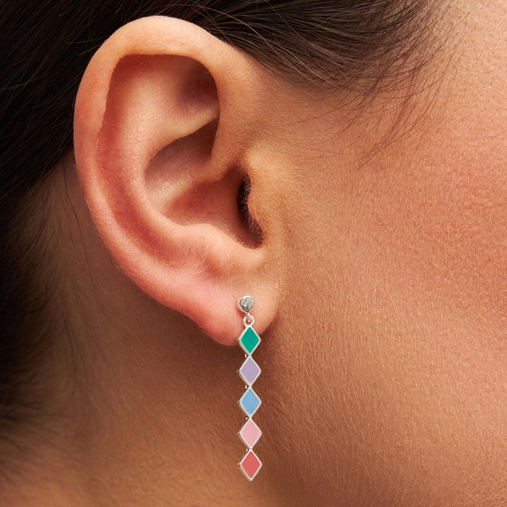 LULU Copenhagen Confetti Long Ohrring 1 stück versilbert Ear stud, 1 pcs Multi