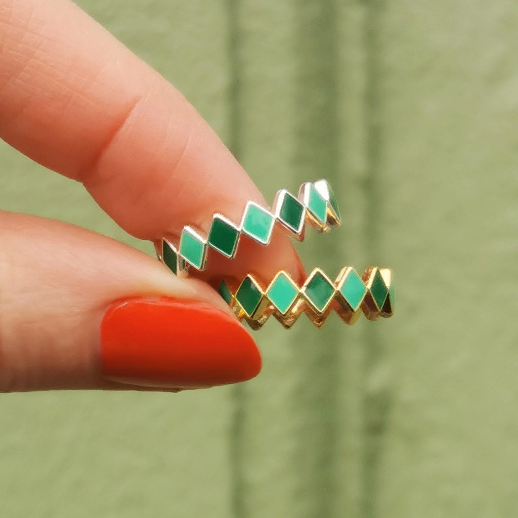 LULU Copenhagen Confetti Ring Silber Rings Grün