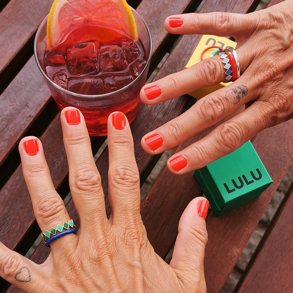 LULU Copenhagen Confetti Ring vergoldet Rings Blue