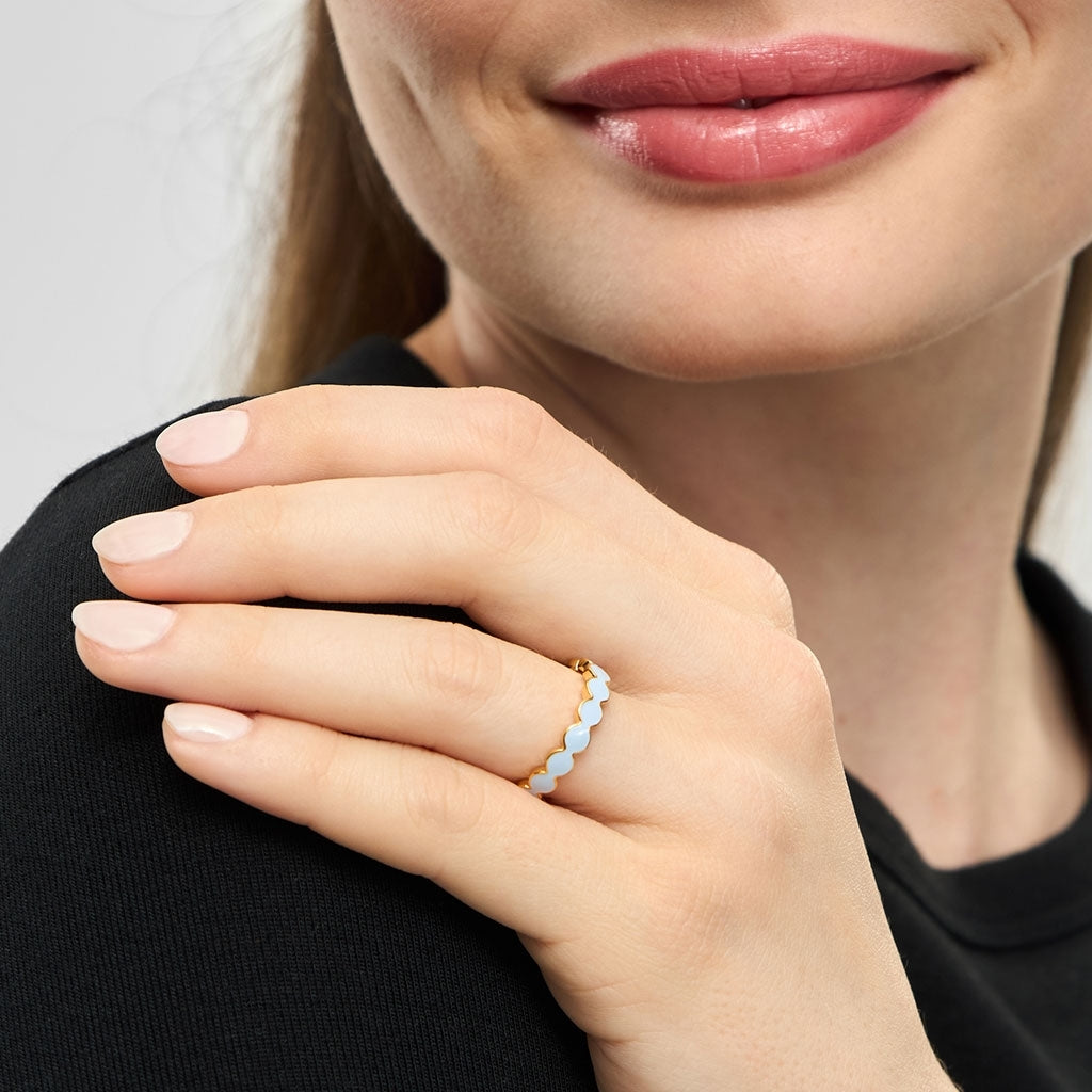 LULU Copenhagen Connected Circles Ring Rings Skyride Blue