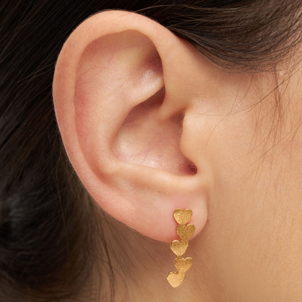 LULU Copenhagen Connected Hearts Ohrring 1 stück Ear stud, 1 pcs Vergoldet