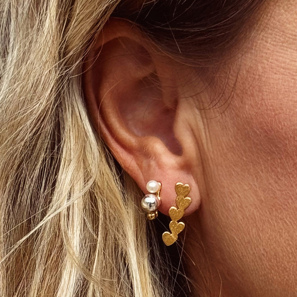 LULU Copenhagen Connected Hearts Ohrring 1 stück Ear stud, 1 pcs Vergoldet