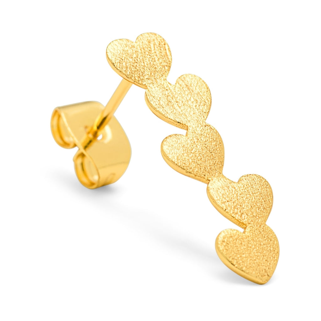 LULU Copenhagen Connected Hearts Ohrring 1 stück Ear stud, 1 pcs Vergoldet