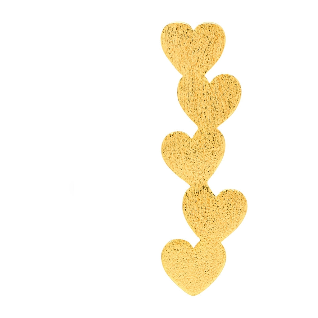 LULU Copenhagen Connected Hearts Ohrring 1 stück Ear stud, 1 pcs Vergoldet
