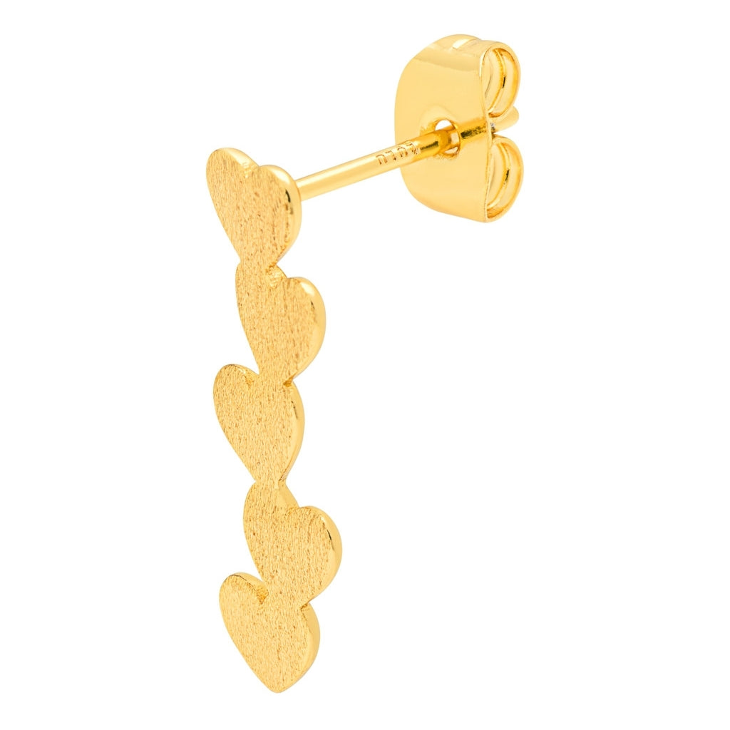 LULU Copenhagen Connected Hearts Ohrring 1 stück Ear stud, 1 pcs Vergoldet