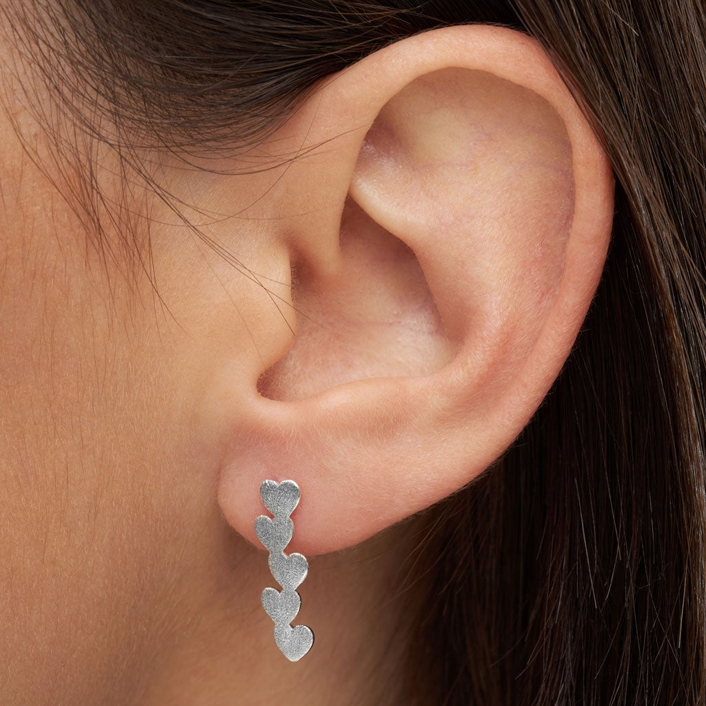 LULU Copenhagen Connected Hearts Ohrring 1 stück Ear stud, 1 pcs Silver Plated