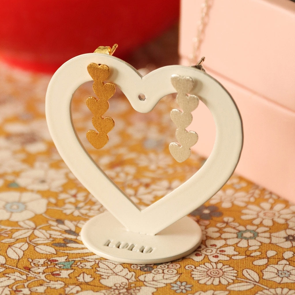 LULU Copenhagen Connected Hearts Ohrring 1 stück Ear stud, 1 pcs Silver Plated