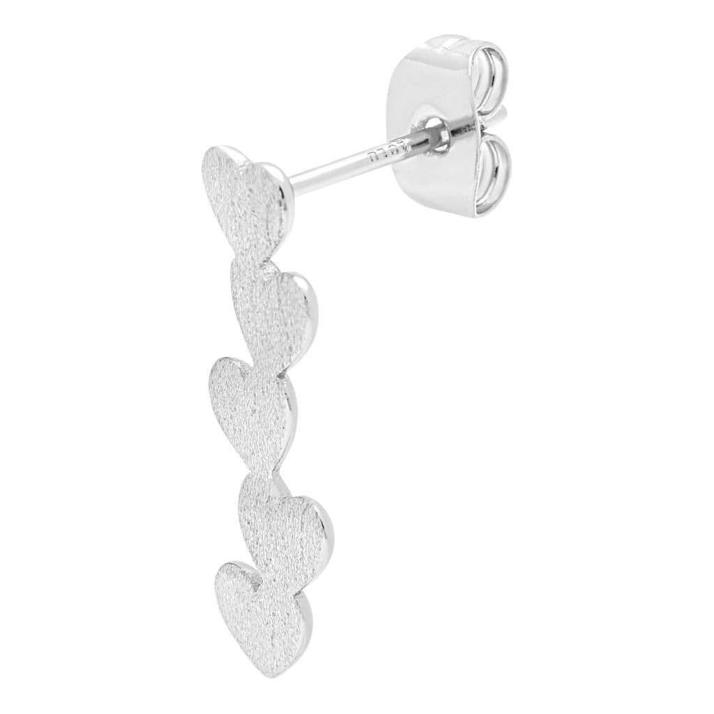 LULU Copenhagen Connected Hearts Ohrring 1 stück Ear stud, 1 pcs Silver Plated