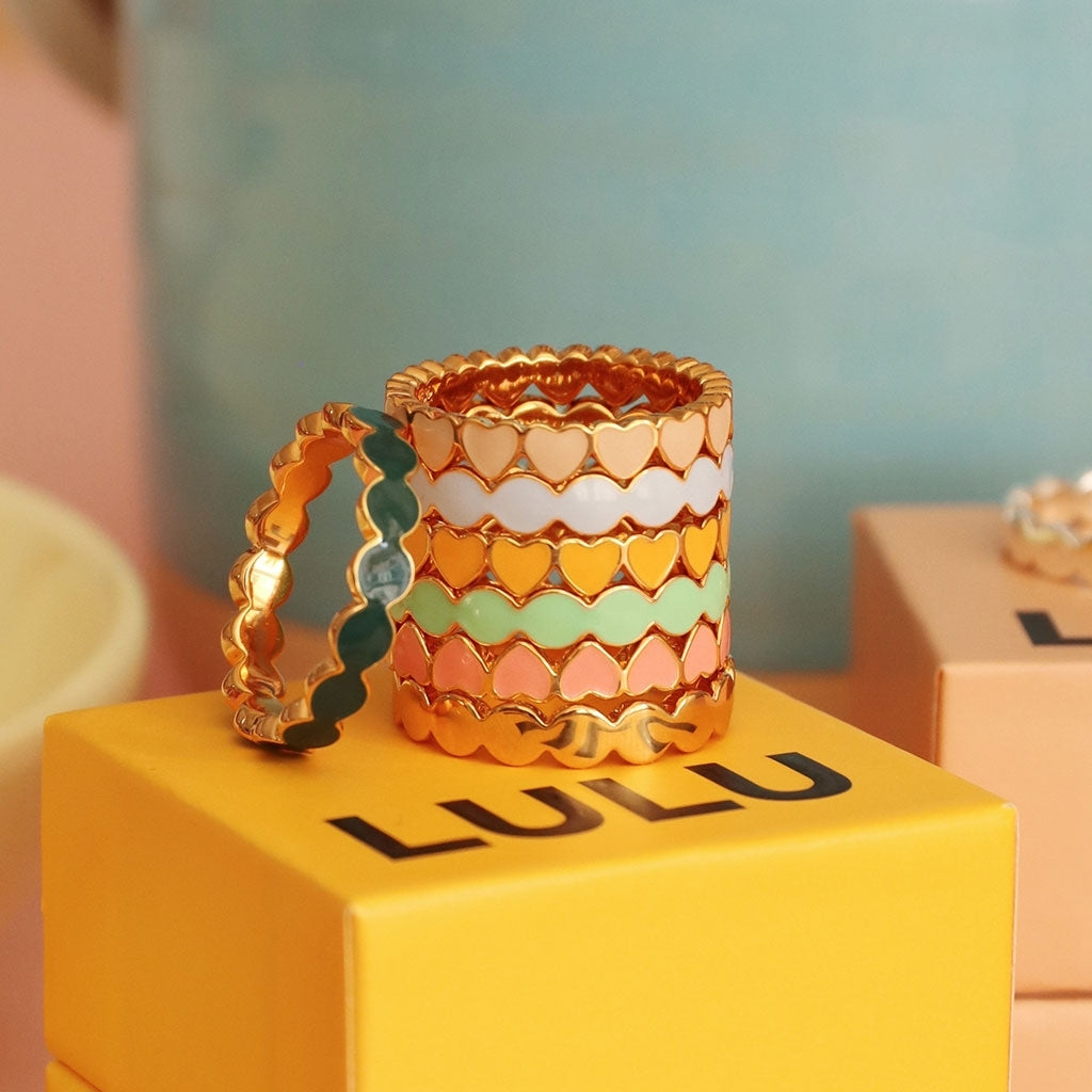 LULU Copenhagen Connected Hearts Ring Rings Burnt Coral