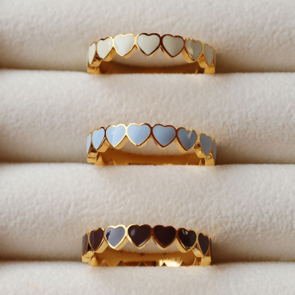 LULU Copenhagen Connected Hearts Ring Rings Skyride Blue
