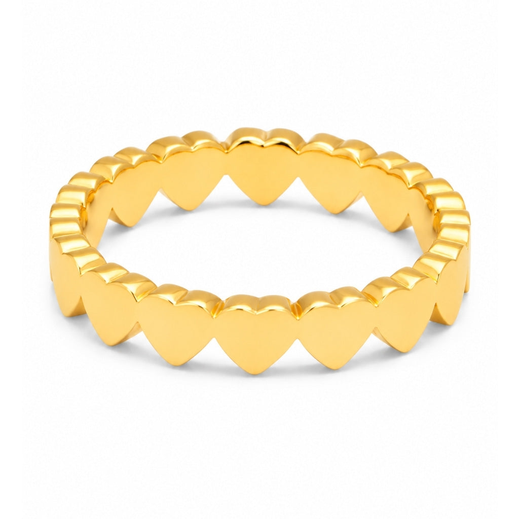 LULU Copenhagen Connected Hearts Ring Rings Vergoldet