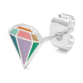 Diamond Cut Large Ohrring 1 stück versilbert - Multi