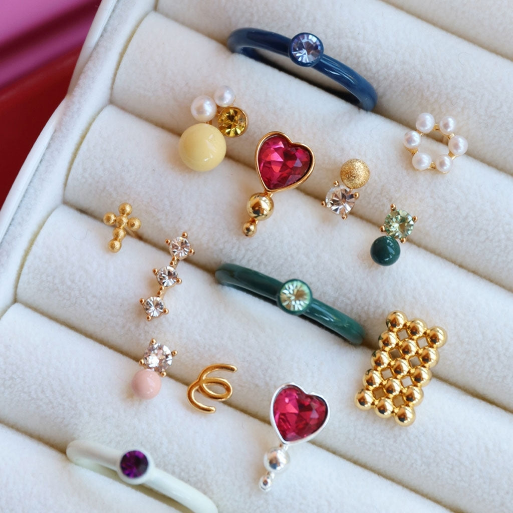 LULU Copenhagen Diamond Eye 1 stück Ear stud, 1 pcs Gold Plated/Crystal