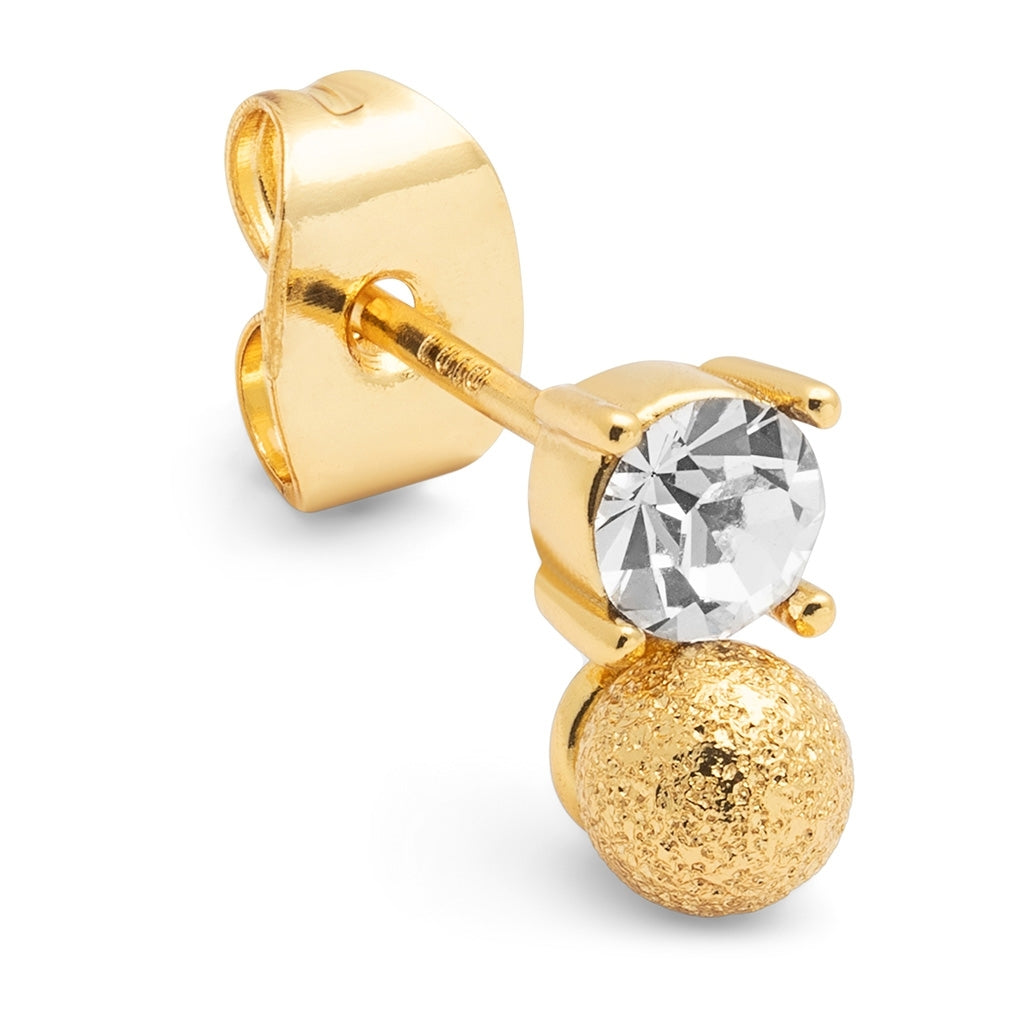 LULU Copenhagen Diamond Eye 1 stück Ear stud, 1 pcs Gold Plated/Crystal