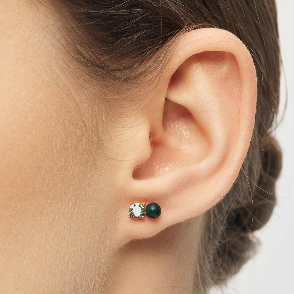 LULU Copenhagen Diamond Eye 1 stück Ear stud, 1 pcs North sea green/Chrysolite