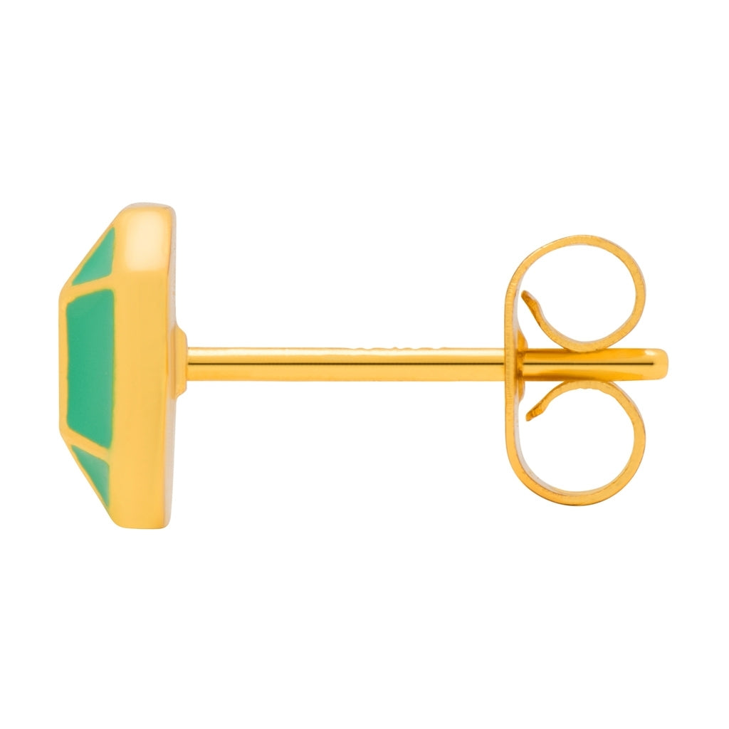 LULU Copenhagen Diamond Large Ohrring 1 stück vergoldet Ear stud, 1 pcs Hellgrün