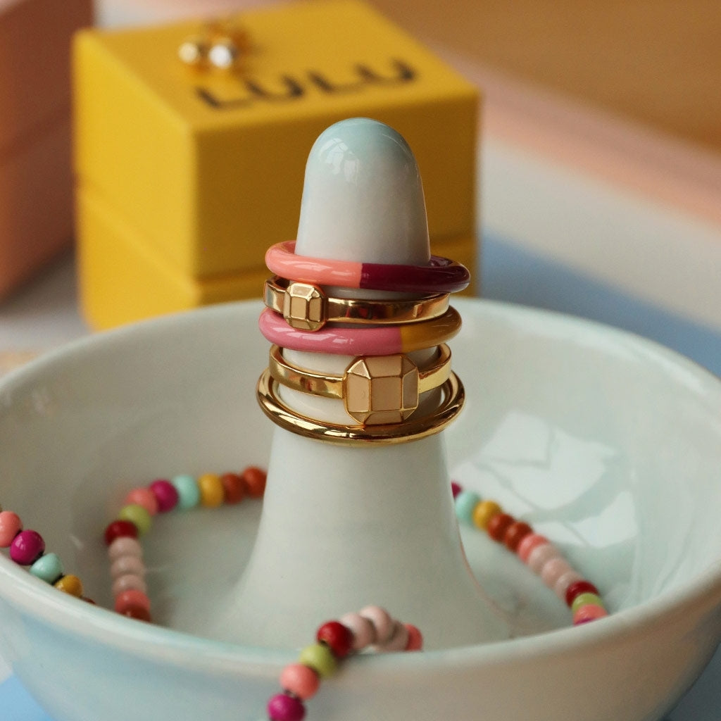 LULU Copenhagen Diamond Ring Large vergoldet Rings Buttercream