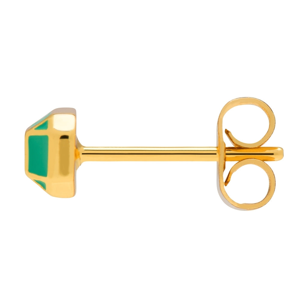 LULU Copenhagen Diamond Small Ohrring 1 stück vergoldet Ear stud, 1 pcs Hellgrün