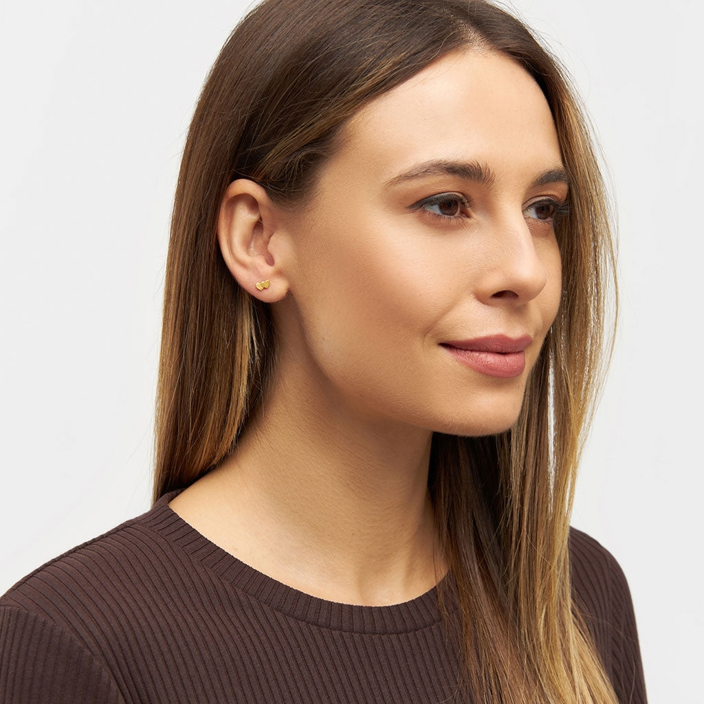 LULU Copenhagen Domino Hearts 2 Ohrring 1 stück Ear stud, 1 pcs Vergoldet