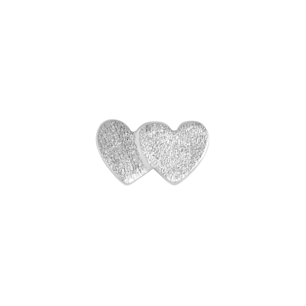 LULU Copenhagen Domino Hearts 2 Ohrring 1 stück Ear stud, 1 pcs Silber