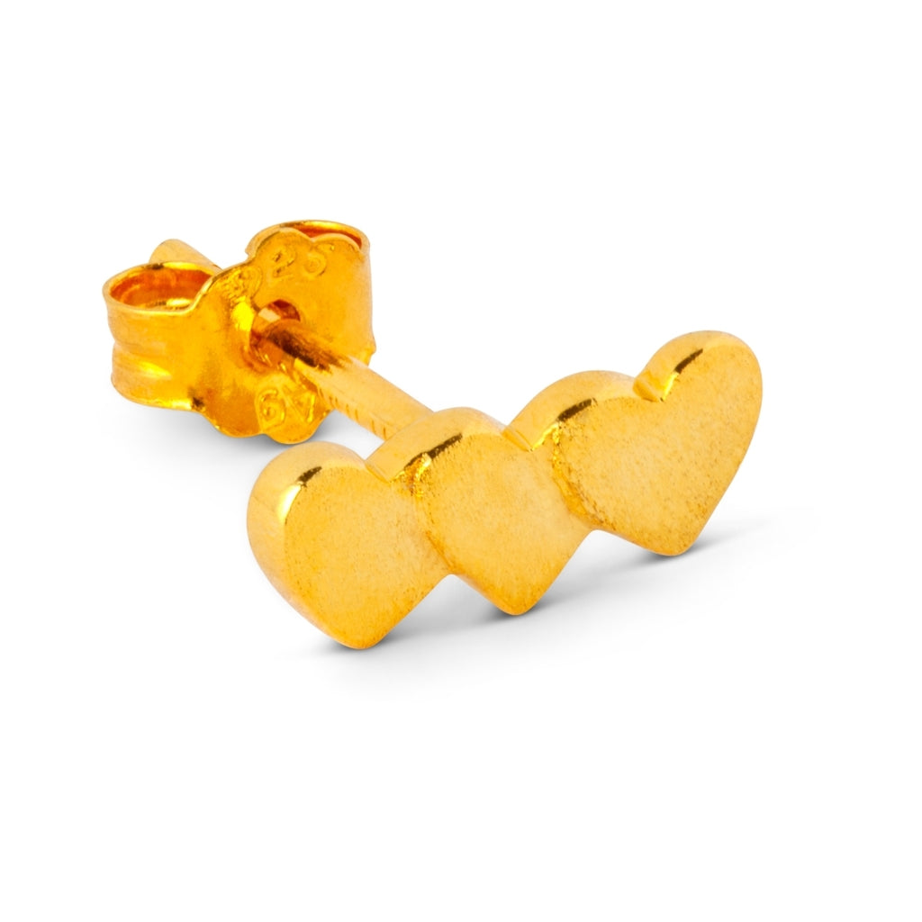 LULU Copenhagen Domino Hearts 3 Ohrring 1 stück Ear stud, 1 pcs Vergoldet