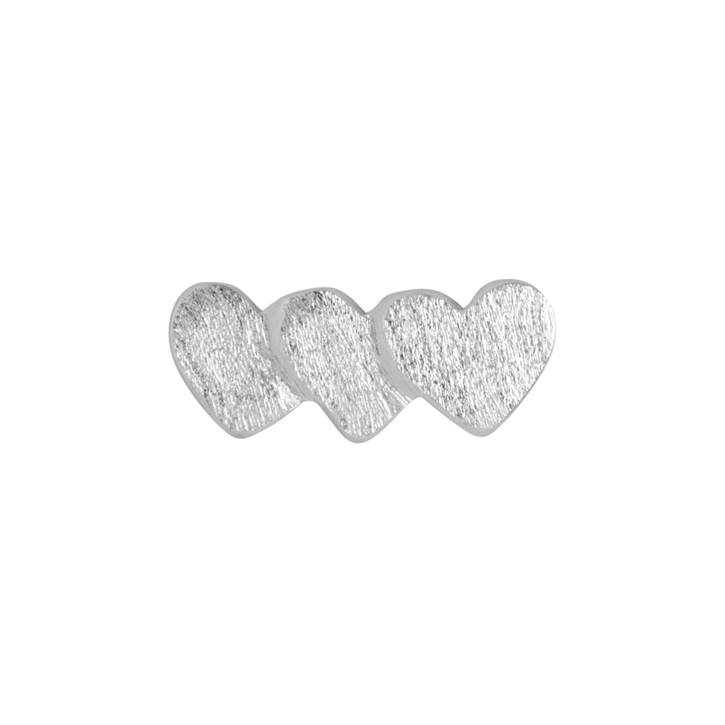 LULU Copenhagen Domino Hearts 3 Ohrring 1 stück Ear stud, 1 pcs Silber
