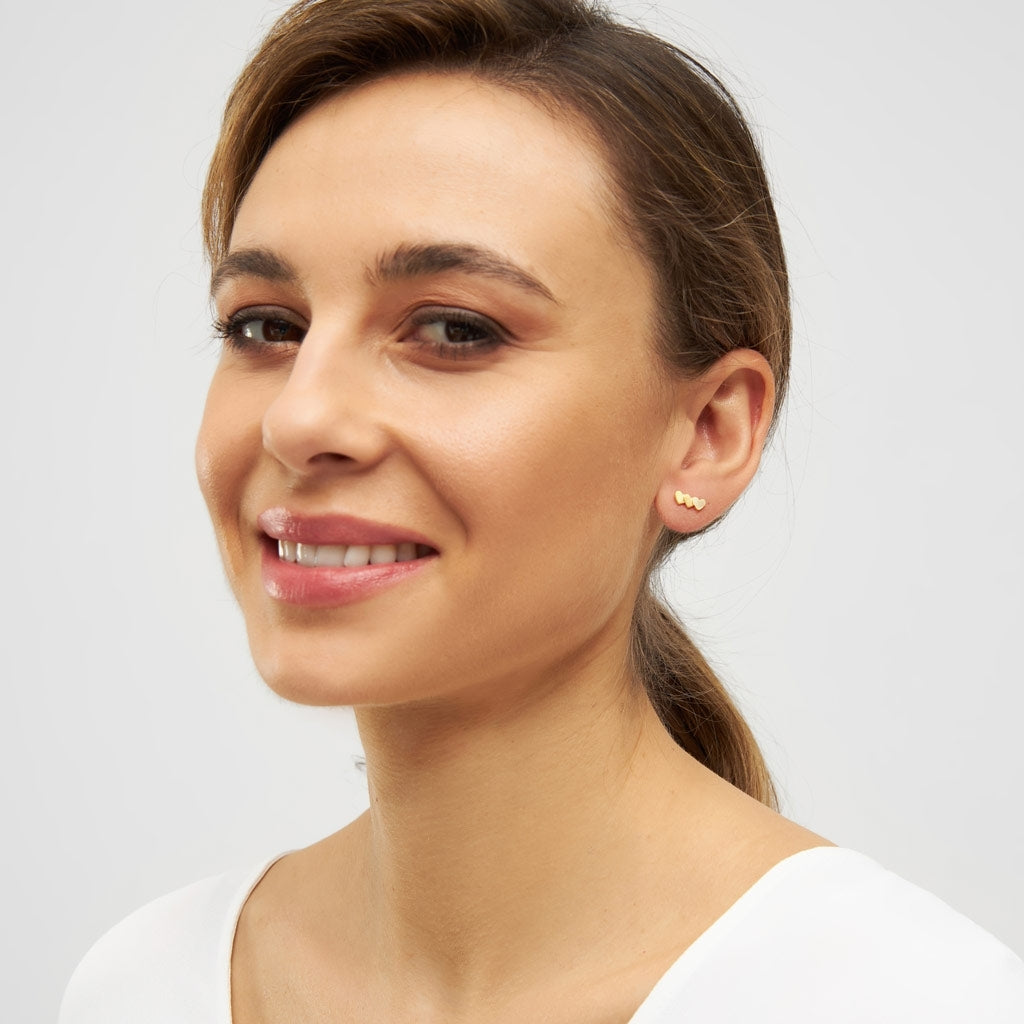 LULU Copenhagen Domino Hearts 3 Ohrring 1 stück Ear stud, 1 pcs Vergoldet