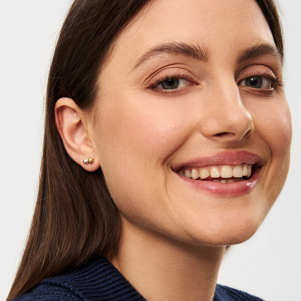LULU Copenhagen Double Color Ball Ohrring 1 stück Ear stud, 1 pcs Gold-Silver