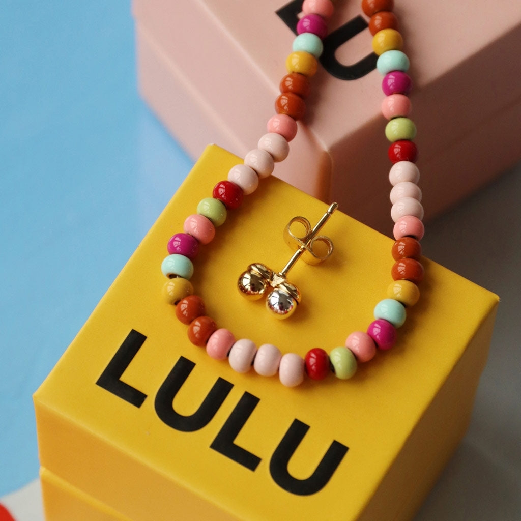 LULU Copenhagen Double Color Ball Ohrring 1 stück Ear stud, 1 pcs Gold-Silver