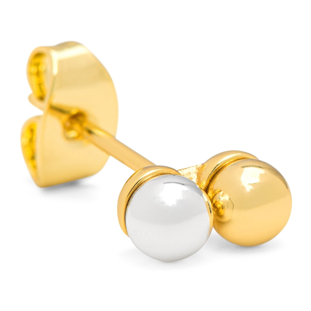 LULU Copenhagen Double Color Ball Ohrring 1 stück Ear stud, 1 pcs Gold-Silver