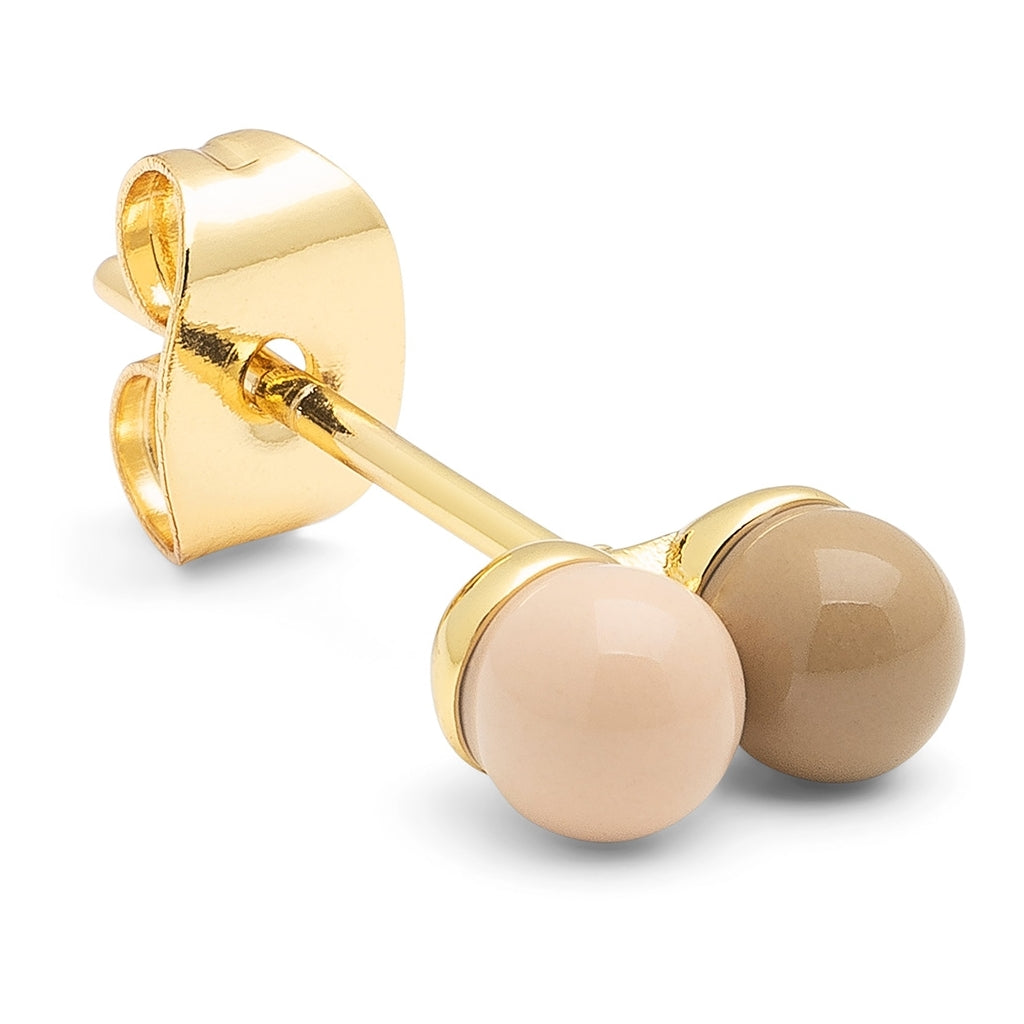 LULU Copenhagen Double Color Ball Ohrring 1 stück Ear stud, 1 pcs Mocha Mousse/Dusty Peach