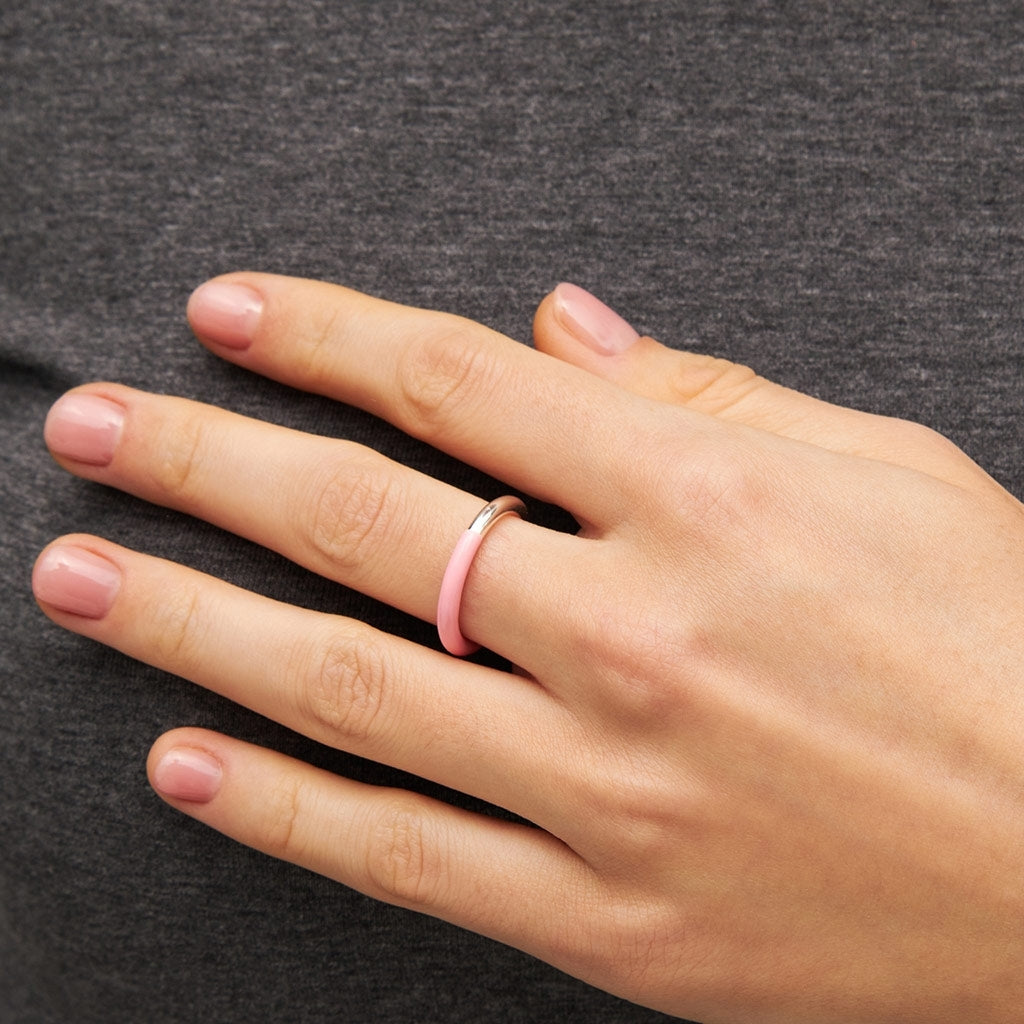 LULU Copenhagen Double Color Ring silber Rings Silver/Light Pink