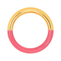 Double Color Ring vergoldet - Gold/Coral Pink