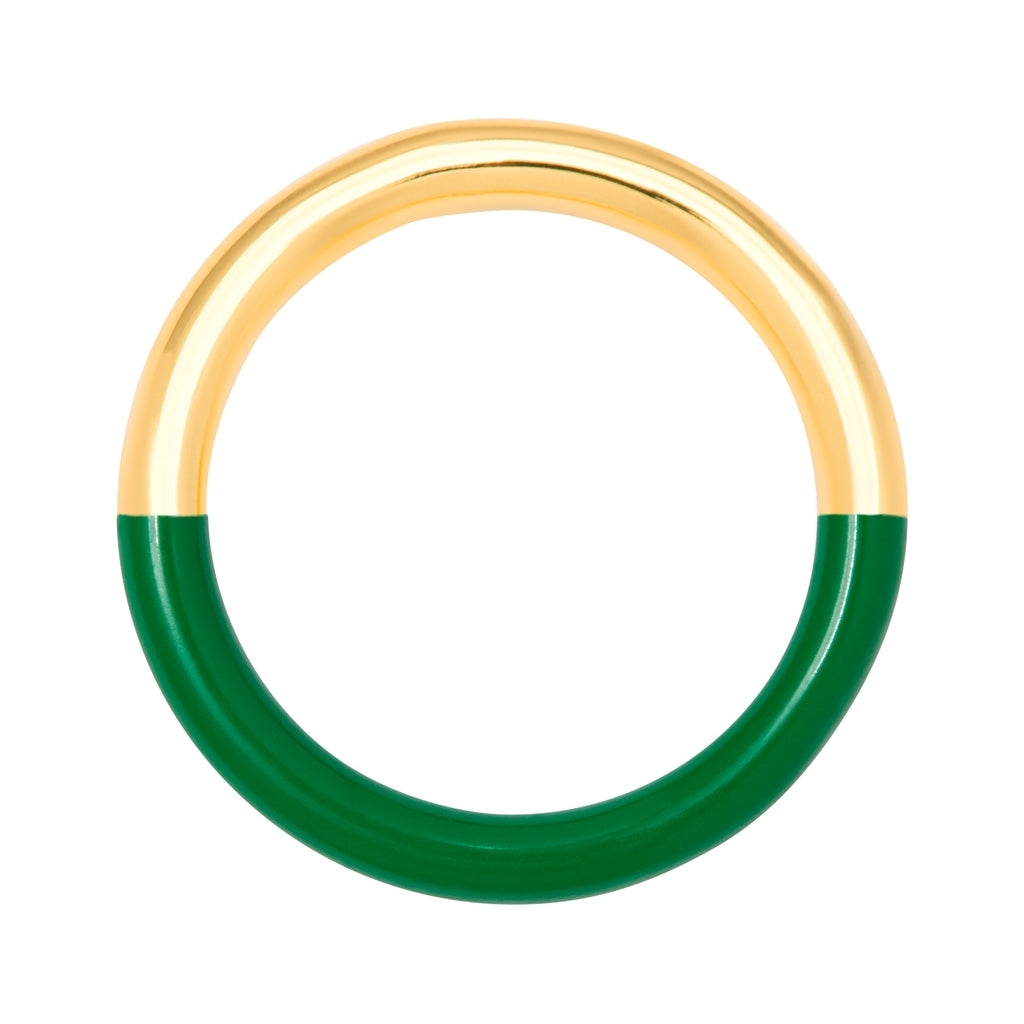 LULU Copenhagen Double Color Ring vergoldet Rings Gold/Green