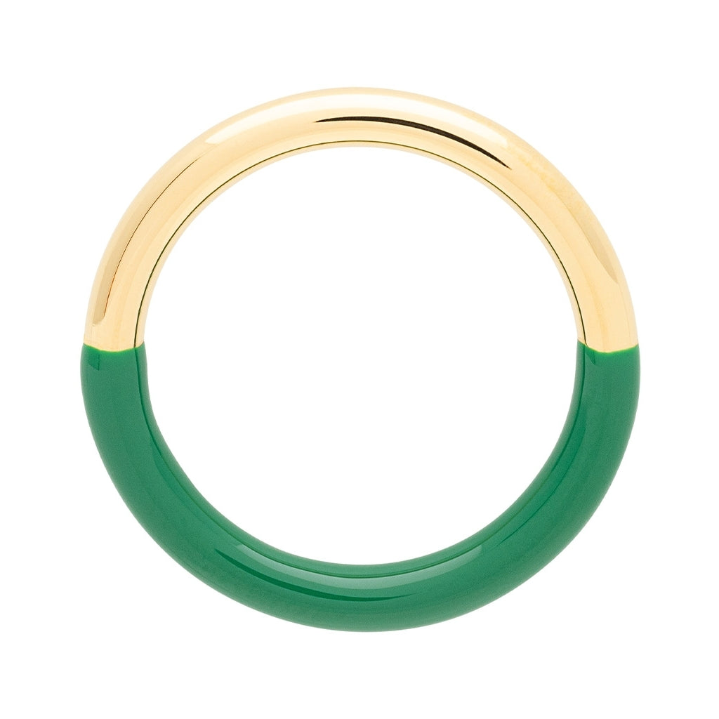 LULU Copenhagen Double Color Ring vergoldet Rings Gold/Green