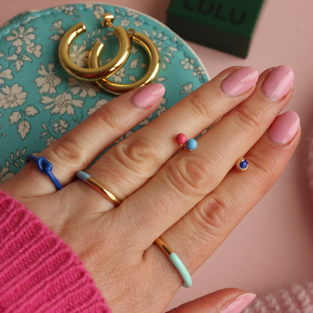 LULU Copenhagen Double Color Ring vergoldet Rings Gold/Mint