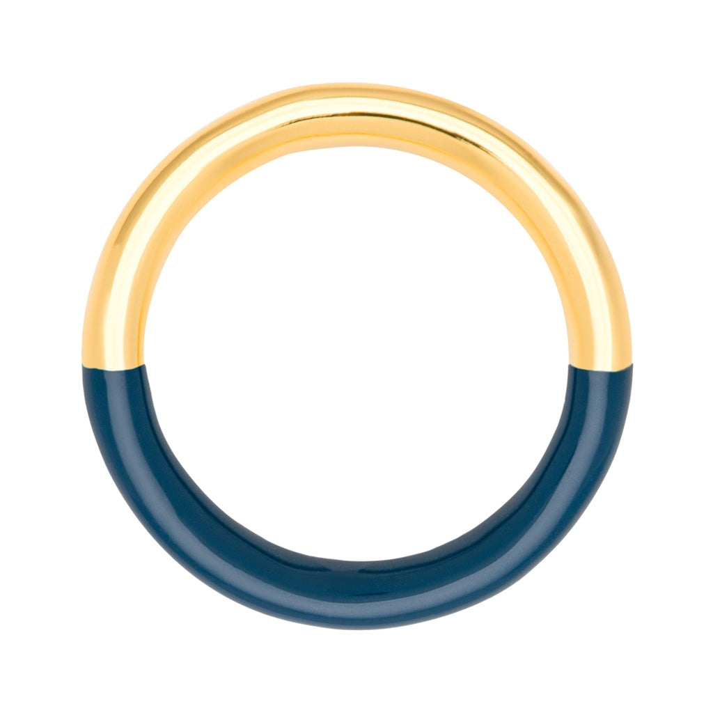 LULU Copenhagen Double Color Ring vergoldet Rings Gold/Retro Dark Blue